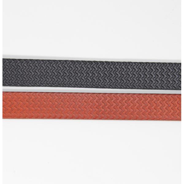 105cm Womens Genuine Leather Belt Buckle Embossing Wave Pattern