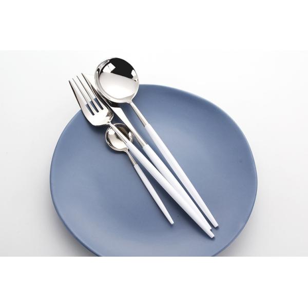 18/8 White Handle Stainless Steel Cutlery Set Flatware Set Dinnerware NC099 Whole Series
