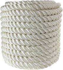 White Color 3 Strand Twisted Nylon Soft Rope 12mm Marine Packing Rope High Strength Polyamide Rope 16mm