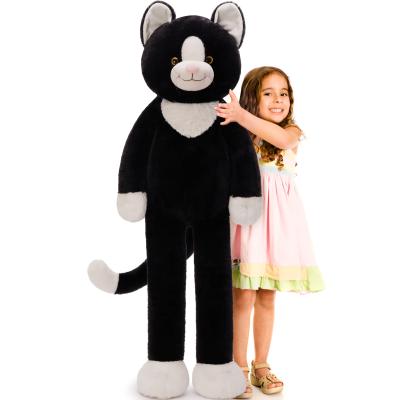 39 Inch Giant Cat Stuffed Animal 3lbs Weighted Black Stuffed Cat Plush with Long Legs Soft Cat Plush Pillow