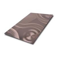 Gravant à l'eau-forte la feuille décorative 304 d'acier inoxydable la finition lumineuse Pvd du laser 316 3D a enduit Rose Gold