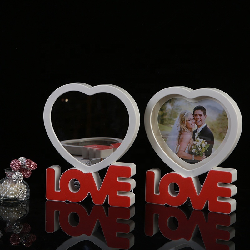 Personalized Valentines Gift Sublimation LOVE LED Magic Makeup Mirror Blanks Custom Picture Frames