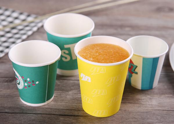 Soft Drink Single Wall Paper Cups With Lids Insulated Paper Coffee Cups