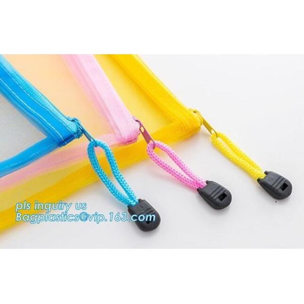 mesh file bag A4 paper bag dictionery bag for student and office, mesh document bag with zipper for documents and receip