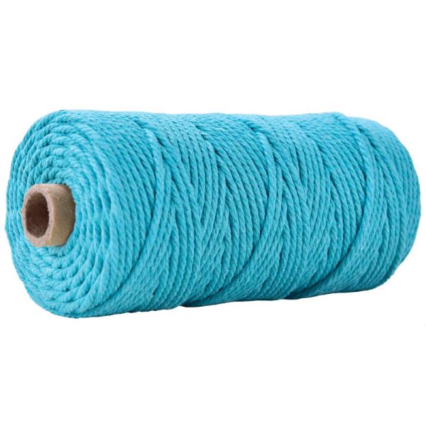 Corda de Nylon de 3 fios verdes 3 mm Macrame Corda de algodão trançada