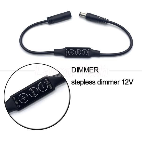 Lumière sans pas de type mâle à femelle jack à baril CC 5,5x2,1 mm 5,5x2,5 mm 3,5x1,35 mm Dimmer câble pour lampe à LED