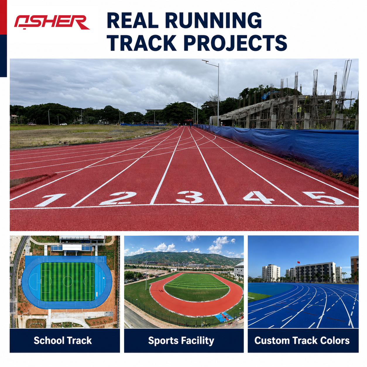 Hybrid PU School Running Track Hybrid Polyurethane System For Campus Athletics Physical Education Areas And Educational Sports Projects
