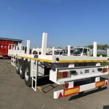 Timber Coil And Steel Container Haulage Side Column Flatbed Semi Trailer