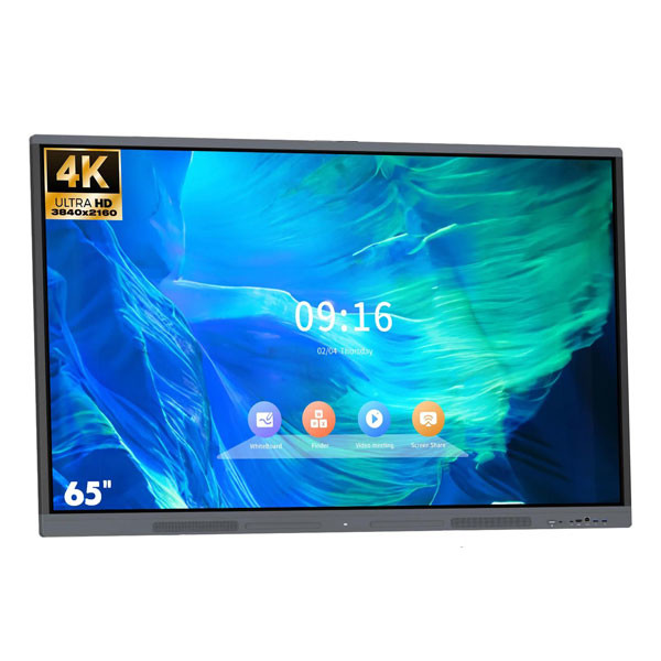 65 Inch Interactive Touch Screen Whiteboard with 3840x2160 Resolution and 20-Point Infrared Touch