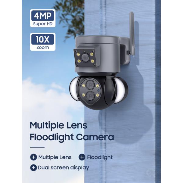 4 Mega Pixel Wireless Speed Dome Security Camera with Multiple Lens and Cloud Storage