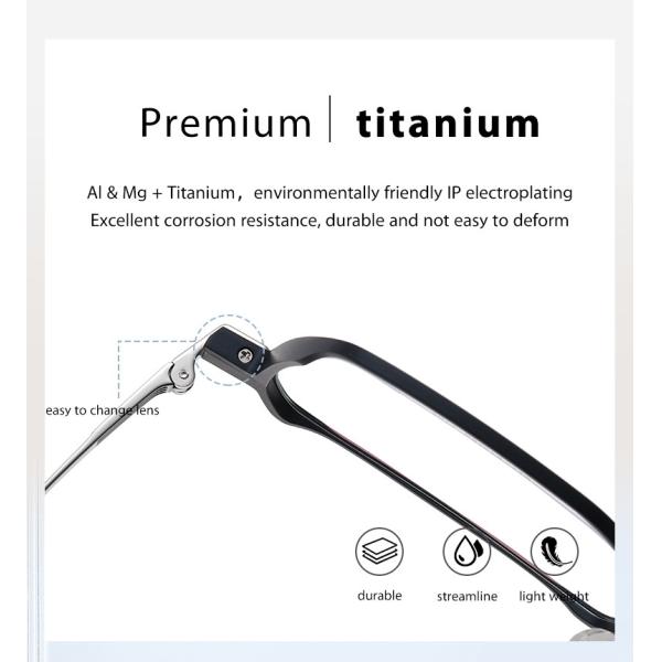 Al Mg Alloy Titanium Frame Glasses Ultra Light Non Prescription