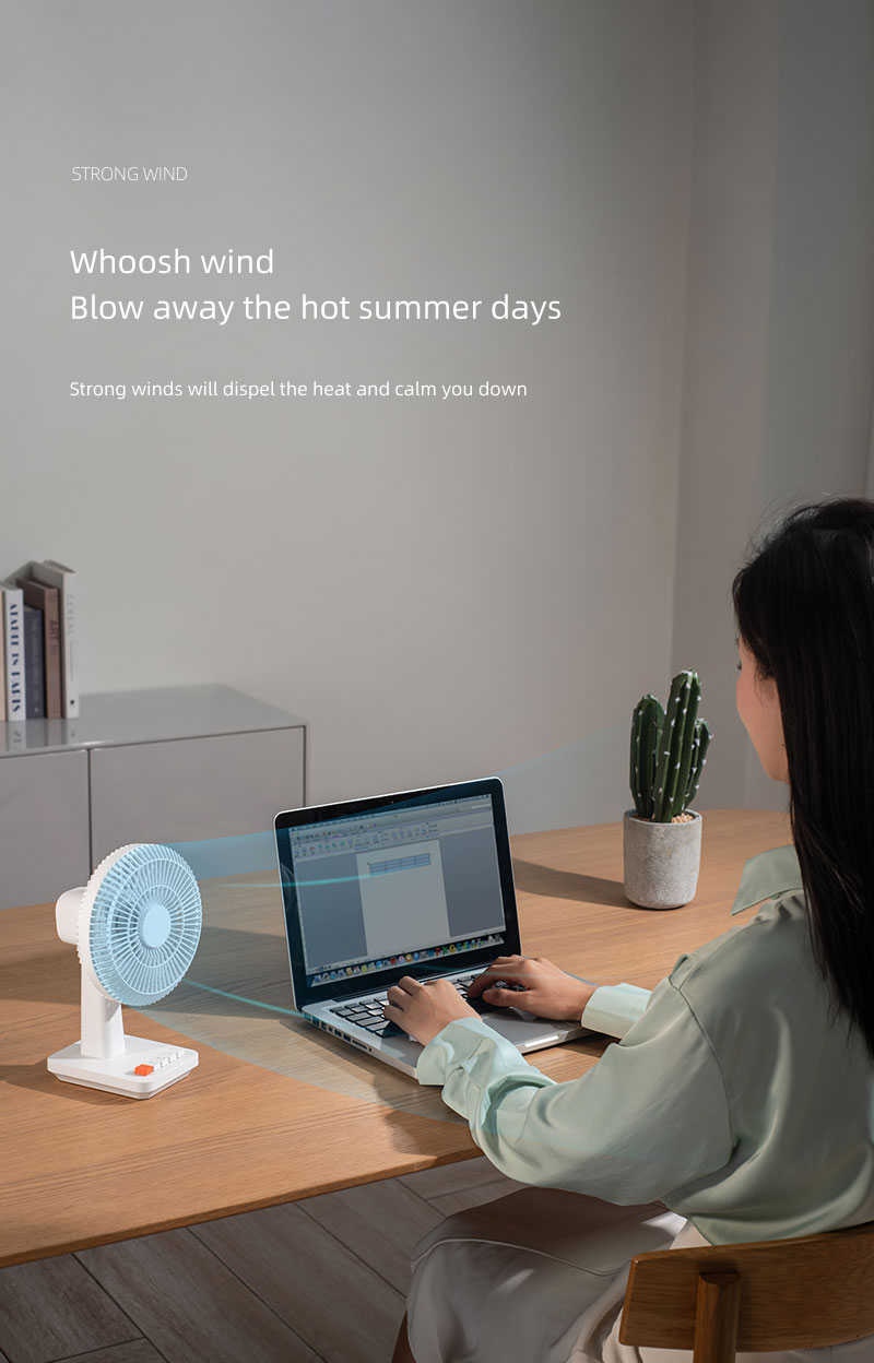 FUSMLI 2025 Usa Wholesale Supply Portable Fan 4000mah Summer Camping Desk Rechargeable Fan with an oscillating head