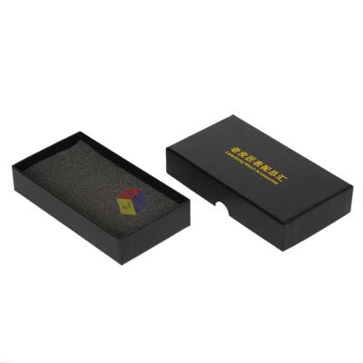 Boîte cadeau porte-clés avec couvercle Logo personnalisé Emballage en carton en papier noir Design libre