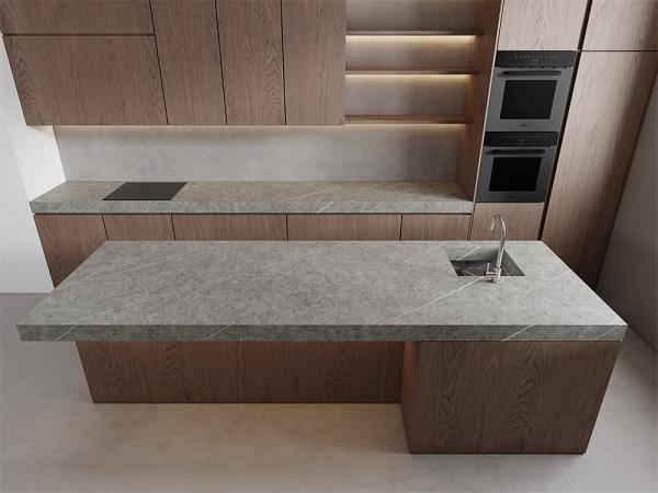 Grise 1420x2700mm Mat Polie Slate de pierre sintrée Pour l' hôtel