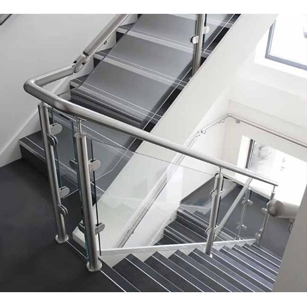 Marine Grade Glass Balustrade Fittings Stainless Steel Handrail Clamps for Villa Deck Wall Balcony Railing Satin Finish