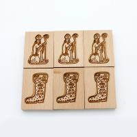 6cm Personalizar Forma Herramientas de horneado de madera Galletas Roller de madera con mango de madera