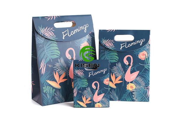 Flamingo Coated Happy Birthday Paper Bags , Recycling Personalised Gift Bags