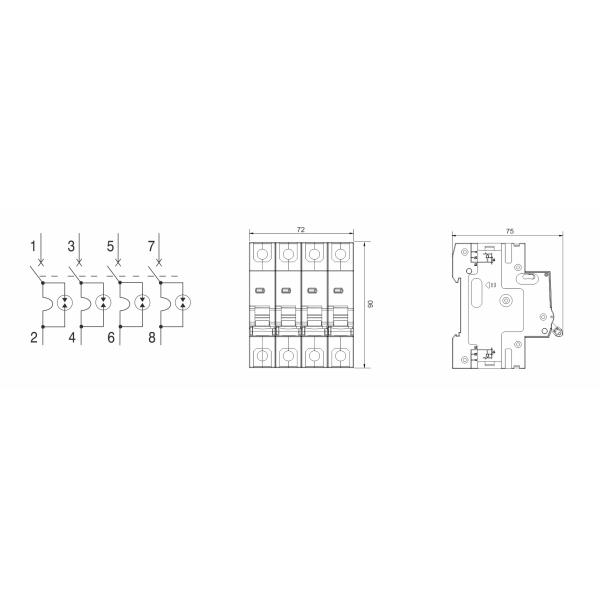 BRSCB-40 Classe II 40KA Protector de backup dedicado Dispositivo de proteção contra sobretensões MCB especialmente concebido para arrester sobretensões.
