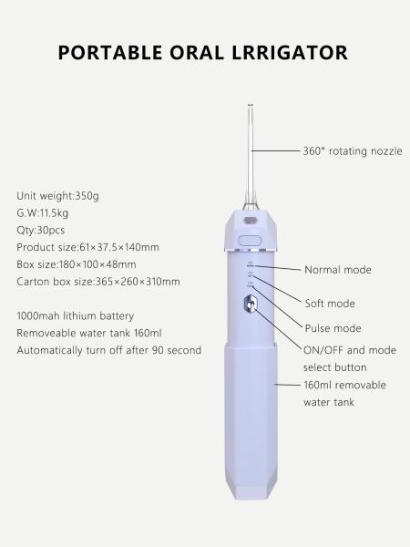 Água de limpeza elétrica esperta retrátil Flosser dos dentes do cuidado de Mini Portable Water Flosser Oral