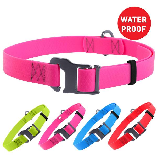 Colorful Water Resistant Dog Collars Stylish Skin Friendly Neck Girth 14 - 26