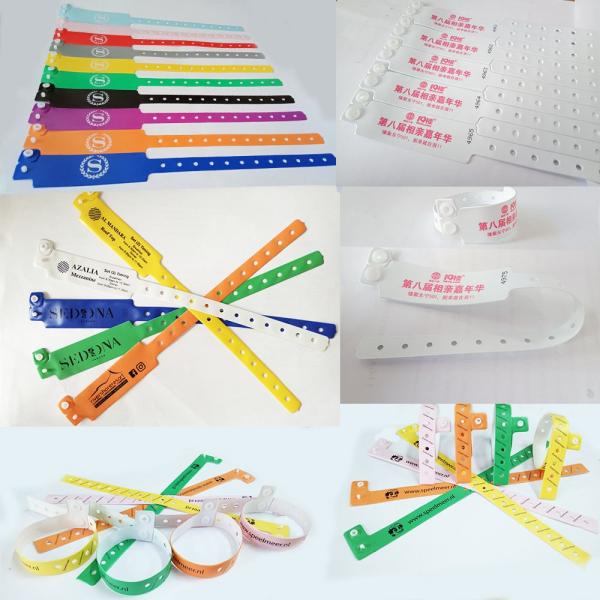 PVC Vinyl Plastic Wristband for Event Sites Manufacture Waterproof Disposable Bracelet
