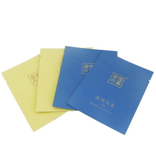 Three side heat seal custom aluminum foil vacuum tea packaging bag mylar pouch