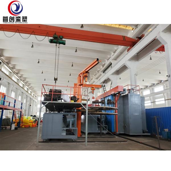 YINGCHUANG 42KW Heavy Duty Bi-Axial Shuttle Rotomolding Machine, 20T Weight Plastic Bucket & LLDPE Water Tank Making Rotational Molding Equipment