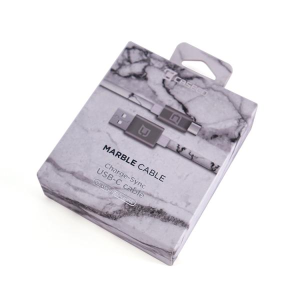 Gloss Lamination USB Data Cable Packaging Box Printing With Hanger