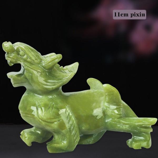 Regional Feature Pair Of Natural Jade Pixiu Home Office Feng Shui Jade Carving Crafts Jade Ornaments Feng Shui Pixiu