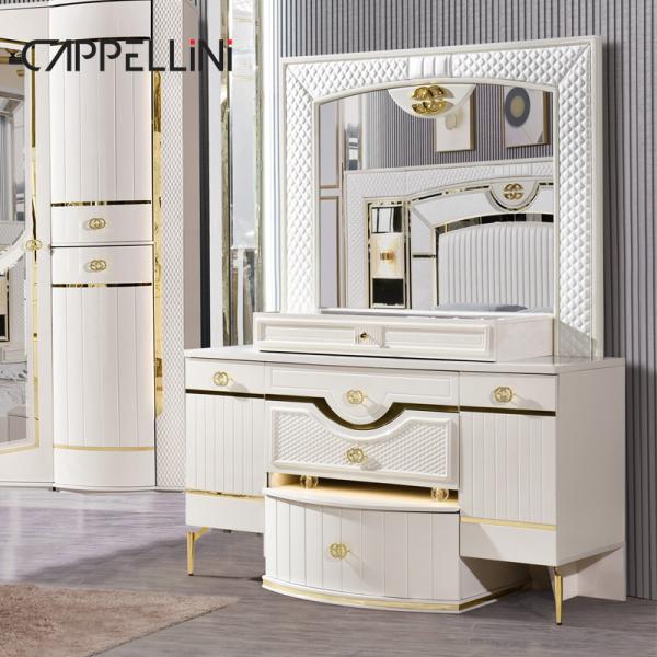 White Home Wooden Leather Queen Bed Set Villa Master Room Wood King Size Mdf Modern Luxury Full Bedroom Sets Furniture