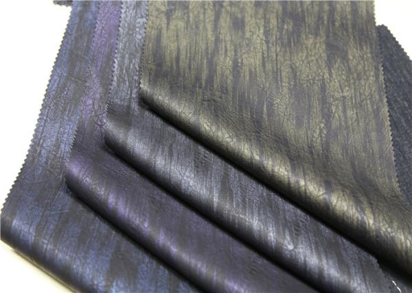 0.65 Mm Thickness Printed PU Leather Pearlied Dark Silver Color Normal Peeling Strength
