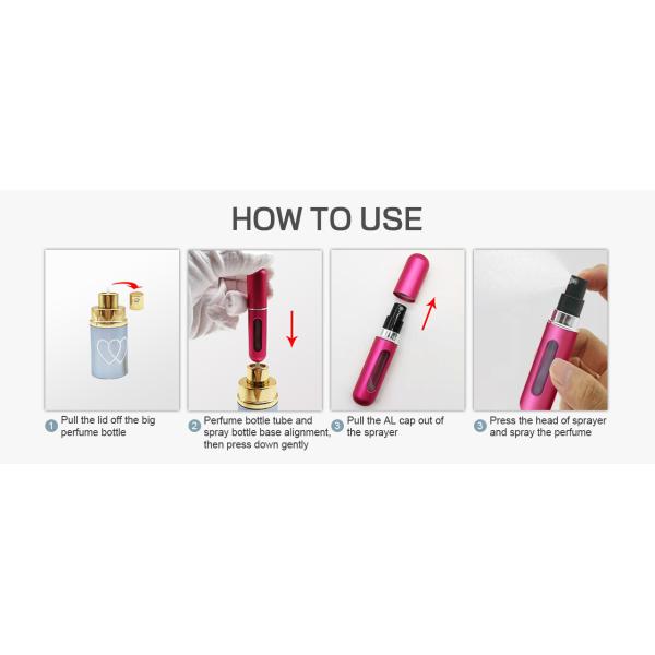 Luxury Aluminum Cosmetic Packaging Custom Bottom Filling Travel Case Leather 5Ml Atomizer Perfume Refill Bottle