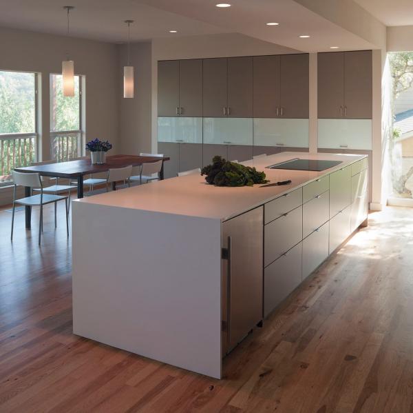 Metallic Grey PVC Kitchen Cabinet Modern Modular Wood