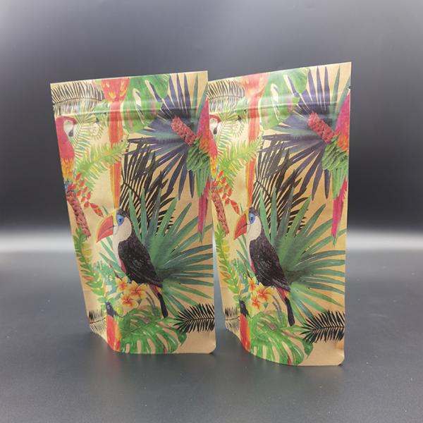 CTP Printing Resealable Kraft Paper Bags Kraft Paper Cookie Bags 130-140um