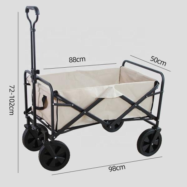 Lightweight Folding Wagon Cart 150L Capacity 100kg Load Steel Frame