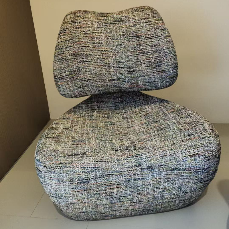 Modern Single Sofa Chair Rebonded Foam Armless Lounge Indoor Stool for Home Hotel Villa Leisure Accent Fabric Chair for Bedroom