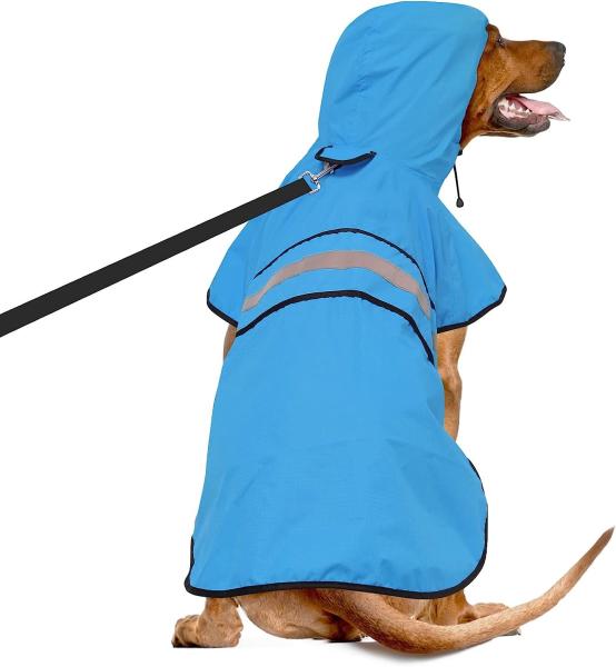 Reflective Dog Raincoat - Adjustable Waterproof Raincoat for Dogs, Lightweight Dog Hooded Slicker Rain Coat Poncho