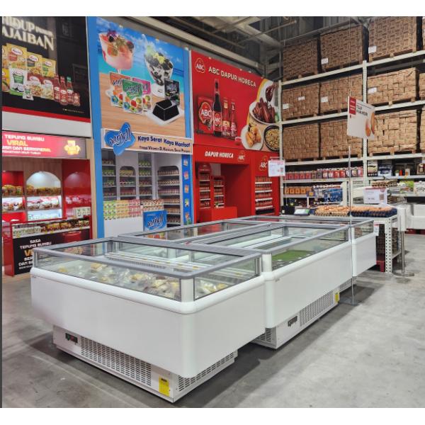 Sliding Door Ice Cream Freezer Equipped With Ventilated Cooling System  Interchangeable Freezer Fridge Functions