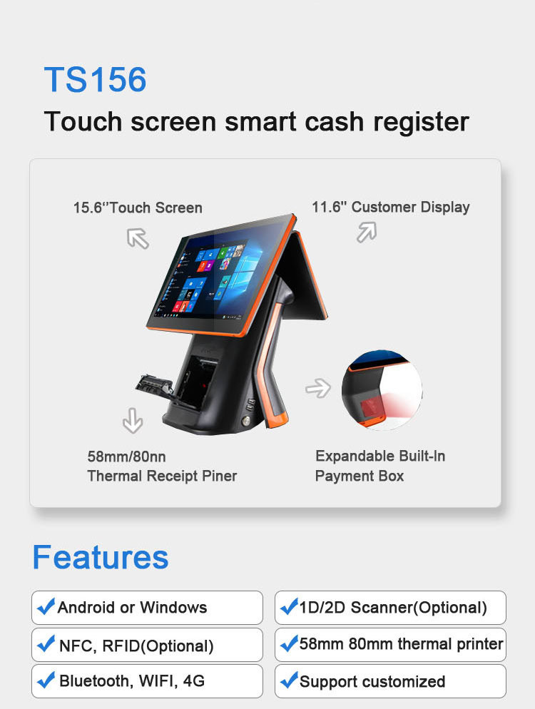 Manufacture POS PC with 15 inch Capacitive Touch Screen and Aluminum Alloy Stand
