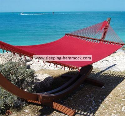 Red 12 Ft Double Rope Hammock Free Standing On Stand For Two People 140 X 216 Cm