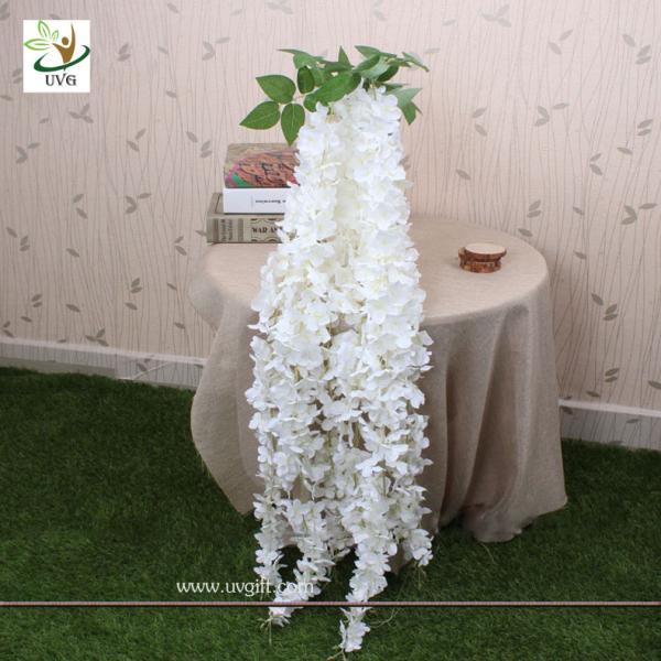 UVG WIS006 Red artificial wisteria hanging wedding flower decoration imported from china
