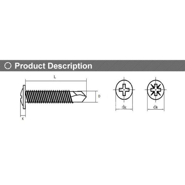 Stainless Steel Phillips Drive Truss Head Self - Drilling Screws For Metal
