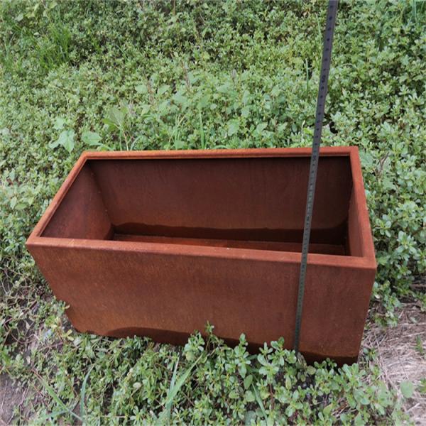 1/6 Outdoor Flower Pot Corten Steel Cube Planter Box 2mm Thickness High Strength