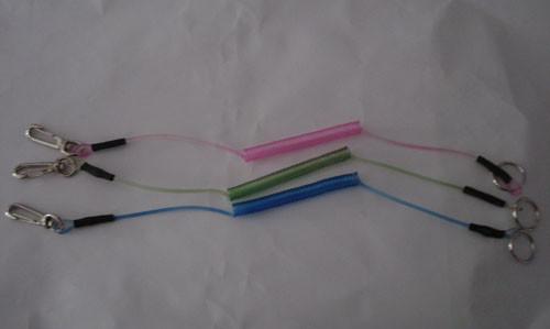 Transparent Black Wire Coiled Fishing Lanyard Short Holder Pole Anti-drop Leashes