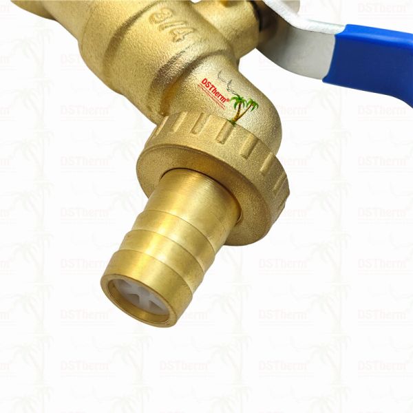 Gold Plated Heavy Duty Classic Blue Iron Handle Bibcocks Water Spout Faucet Spigot Water Tap 3/4