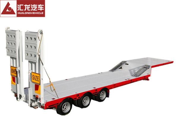 100T Heavy Duty Trailer Double Speed , Gooseneck Flatbed Trailer 13000x3000x1550 Mm