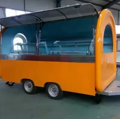 Round Shape Stainless Steel Outdoor Mobile Kitchen Trailer Fast Food Street Coffee Shop Catering Service