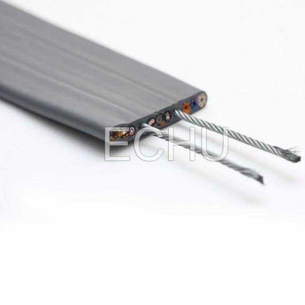 Flat Traveling Cameral Cable for Elevator with CE certificate TVVBG  with Special PVC Jacket in grey  color