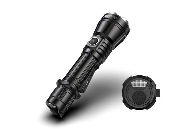 Military Glass Breaker Black IPX8 Waterproof LED Torch
