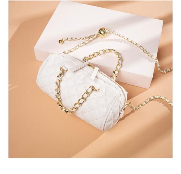 Quilted Leather Chain Strap Bags 20cm 9.5cm 10cm Moderate Hardness